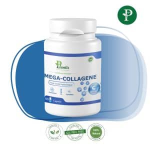 Méga Collagène, Complément alimentaire, Collagène marin, Peau éclatante, Souplesse articulaire, Acérola, Acide hyaluronique, Gélules,Phytoplantis